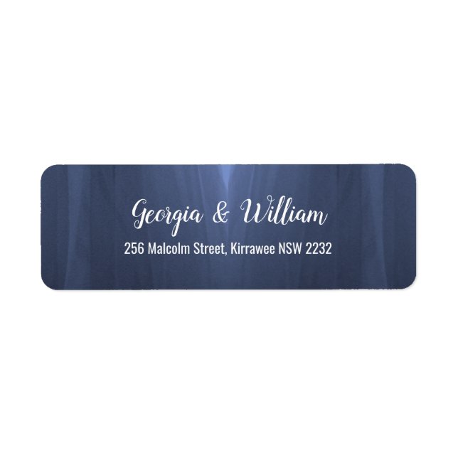 Elegant Blue Romantic Return Address Labels (Front)
