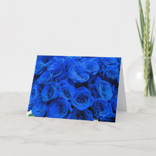 Elegant blue roses blue flowers blue floral card