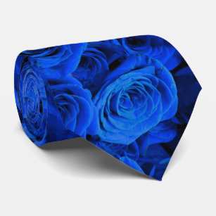 Elegant blue roses blue flowers blue floral tie