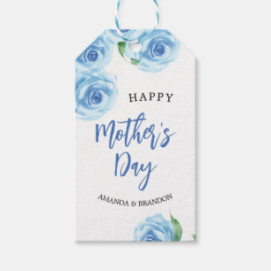 Elegant Blue Roses Mother's Day Gift Tags