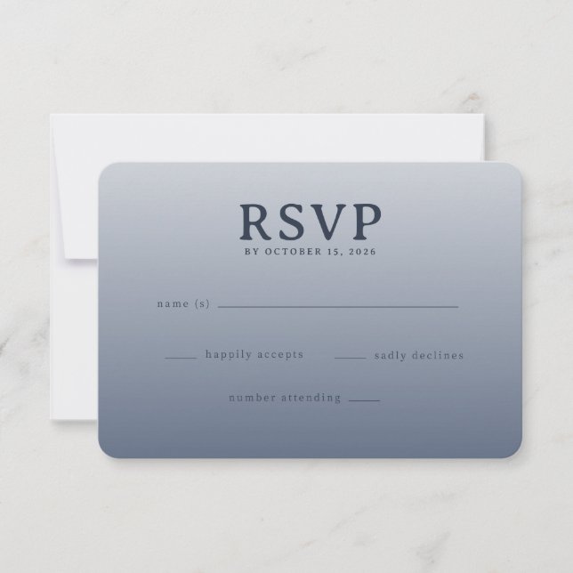 Elegant Blue RSVP Card (Front)
