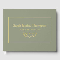 Elegant Blue & Sage Book of Condolence