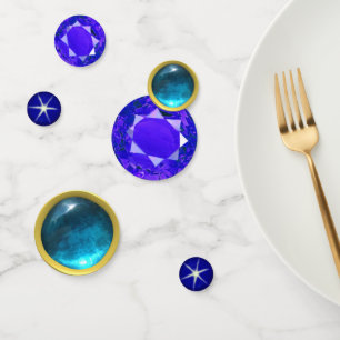 Elegant Blue Sapphire Gemstones Confetti