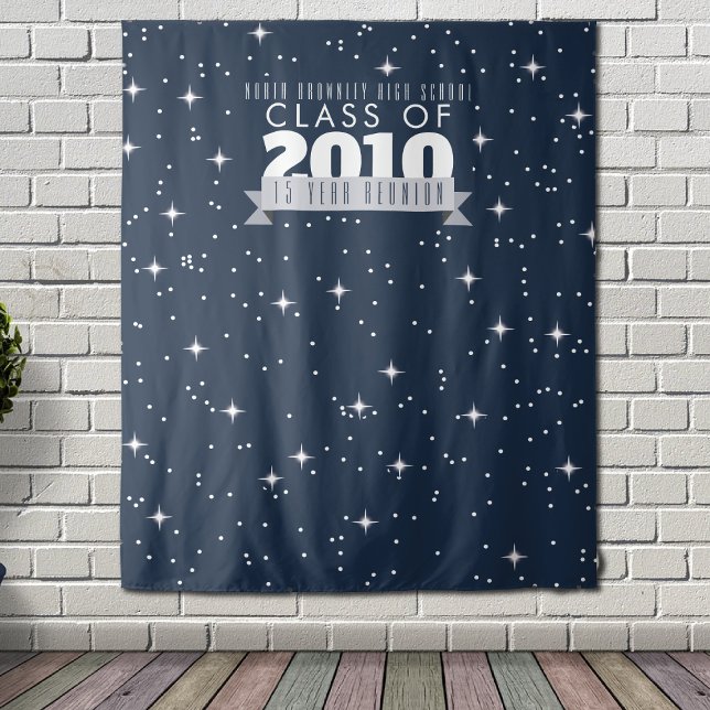 Elegant, blue School Reunion Photobooth backdrop Tapestry (Elegant blue reunion photobooth backdrop)