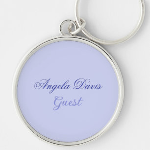 Elegant Blue Script Guest Name  Keychain