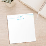 Elegant Blue Script Initial Monogram  Notepad<br><div class="desc">Blue Minimalist Modern Initial Monogram Notepad. Create your own personalized notepad with custom initials in script typography and custom name.</div>