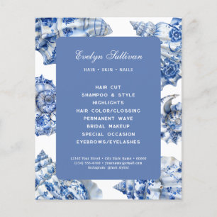 Elegant blue seashells flyer