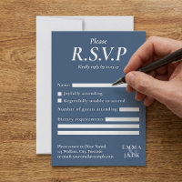 Elegant Blue serif with ampersand wedding