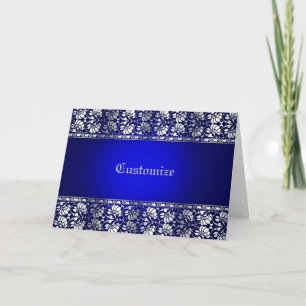 Elegant Blue & Silver Personalized Card