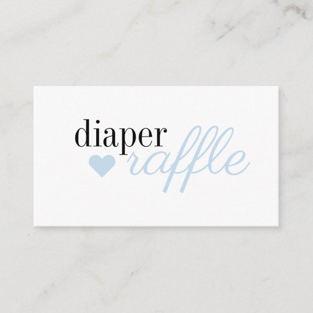 Elegant Blue Simple Boy Baby Shower Diaper Raffle Enclosure Card (Front)
