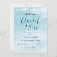 Elegant Blue Sky Cloud Nine Baby Shower Theme