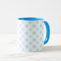 Elegant Blue Snowflake Winter Pattern
