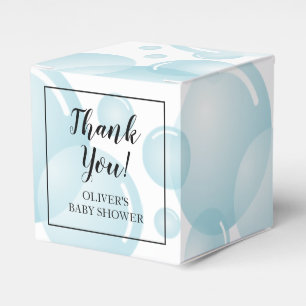 Elegant blue soap bubble boy's baby shower party favor box