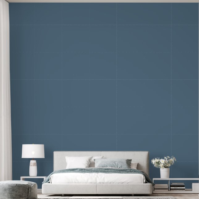 Elegant  Blue Solid Colour Bedroom Wallpaper (Bedroom)