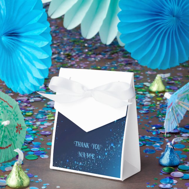 Elegant Blue Sparkle Design for Wedding Invites & Favor Box (Party)