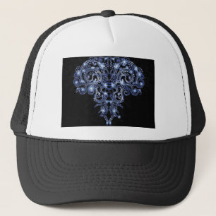 Elegant Blue Sparkly Swirl Hat