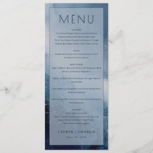 Elegant Blue Starry Menu