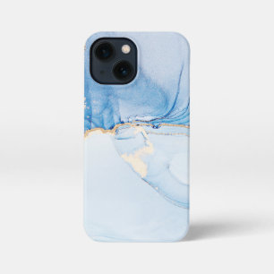 Elegant Blue Stone Marble Pattern iPhone 13 Mini Case