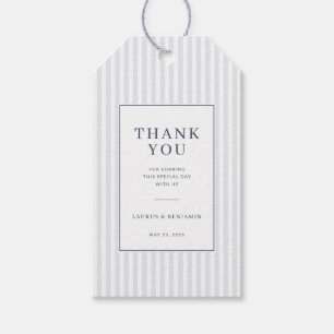 Elegant Blue Stripes Thank You Card Gift Tags