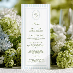 Elegant Blue Stripes Wedding Invitation