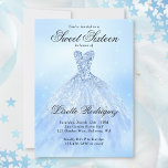 Elegant Blue Sweet Sixteen 16th Birthday Party Invitation<br><div class="desc">An elegant blue Sweet Sixteen invitation. Please note,  glitter elements are simulated.</div>