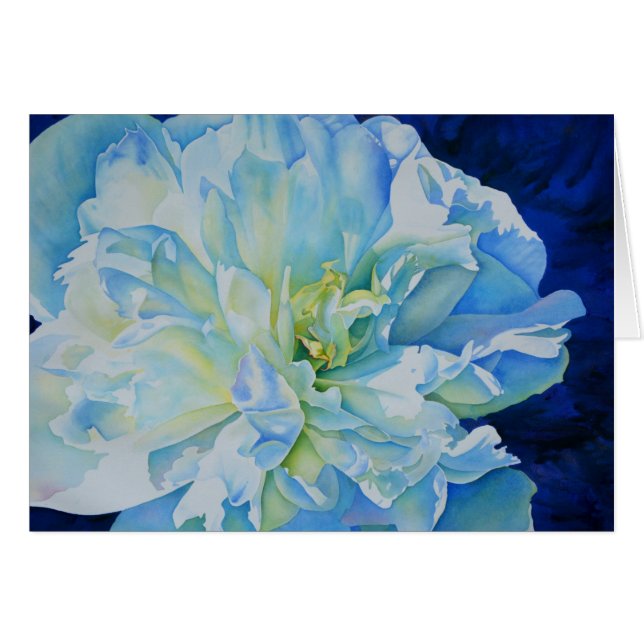 Elegant blue teal floral watercolor  (Front Horizontal)