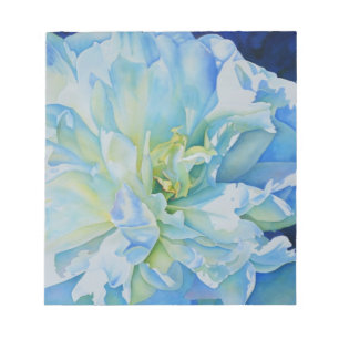 Elegant blue teal floral watercolor  notepad