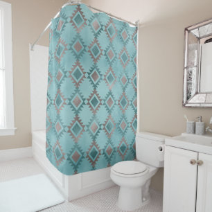 Elegant Blue Teal Southwestern Diamond Pattern