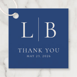 Elegant Blue Thank You Card Favour Tags