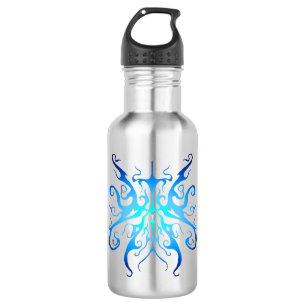 Elegant Blue Tribal Mask Abstract Design 532 Ml Water Bottle