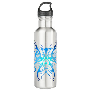 Elegant Blue Tribal Mask Abstract Design 710 Ml Water Bottle