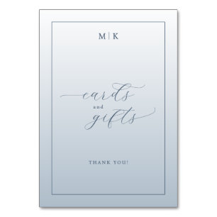 Elegant Blue Typographic Gratitude Table Number