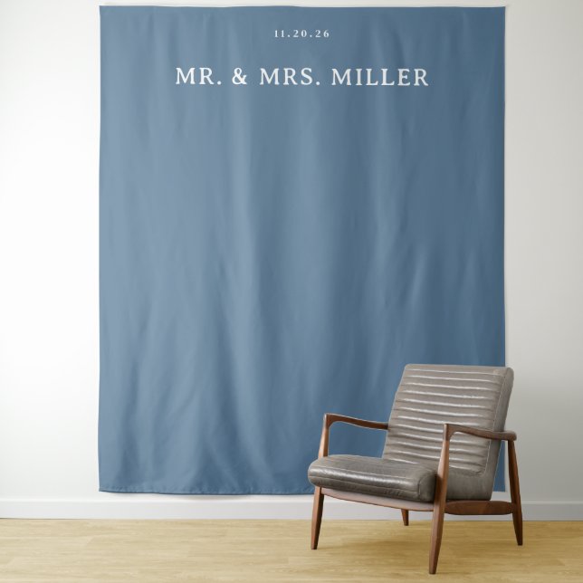Elegant Blue Typographic Tapestry (In Situ)