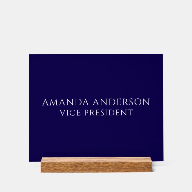 Elegant Blue Vice President Title Name Plate (Recto)