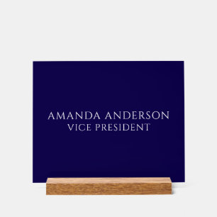 Elegant Blue Vice President Title Name Plate Acrylic Sign
