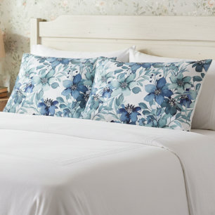 Elegant Blue Vintage Chintz Pattern Pillowcase