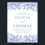 Elegant Blue Vintage Floral Wildflower Wedding Poster<br><div class="desc">Evoke timeless sophistication with our Elegant Blue Vintage Floral Wildflower Wedding Poster. Crafted with delicate attention to detail, this poster features a captivating arrangement of vintage-inspired wildflowers in shades of blue, adding a touch of romance to any wedding decor. Printed on high-quality paper, the poster boasts rich colours and crisp...</div>