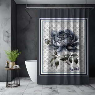Elegant Blue Vintage French Toile Chinoiserie