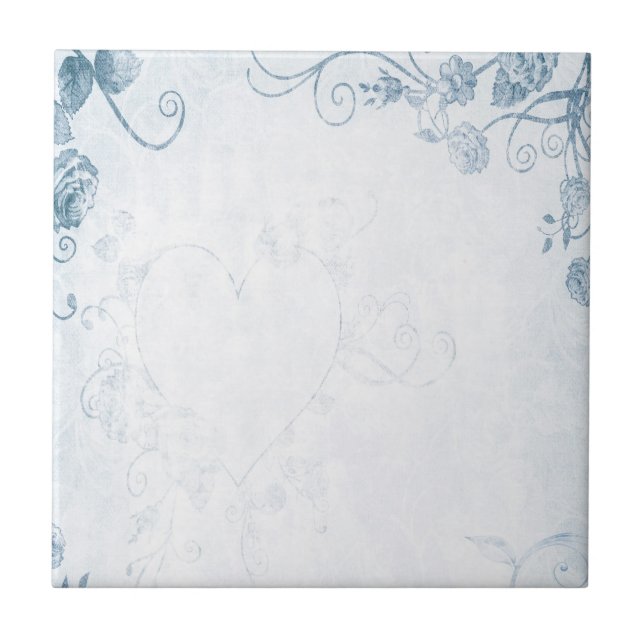 Elegant Blue Vintage Tile (Front)