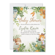 Elegant Blue Watercolor Baby Shower Invitation wit