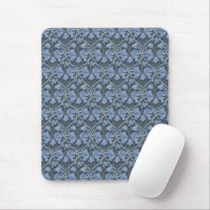 Elegant Blue Watercolor Floral Pattern Mouse Pad