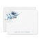 Elegant Blue Watercolor Floral Personal Stationery