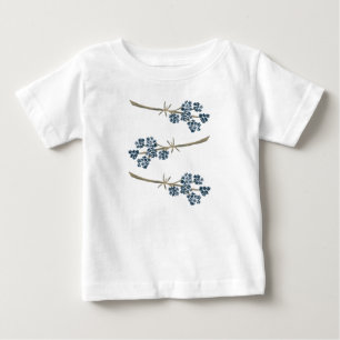 Elegant Blue Watercolor Flowers Baby T-Shirt