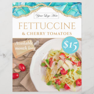 Elegant Blue Watercolor Restaurant Special Poster