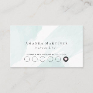 Elegant Blue Watercolor Salon Loyalty Card