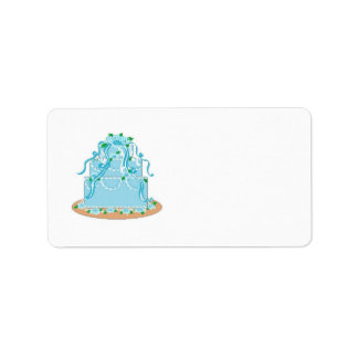 Elegant Blue Wedding Cake Label