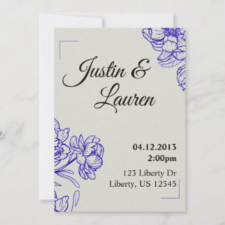 Elegant Blue Wedding Invitation