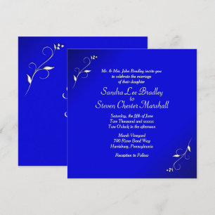 Elegant Blue Wedding Invitation