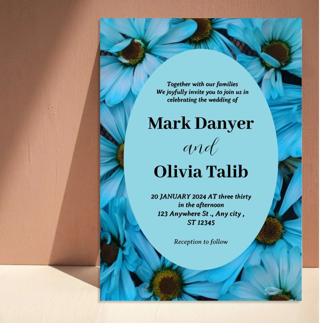 Elegant Blue Wedding Invitation Template  (Creator Uploaded)
