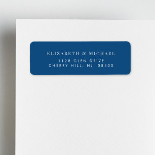 Elegant Blue Wedding Return Address